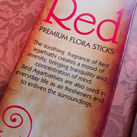 Red Agarbathi Incense and Incense Holder - Picture 3 of 6